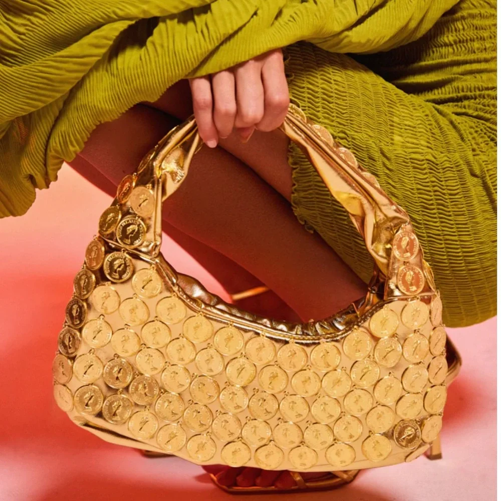 Shes Rich Akira Gold Coin Women's Hand Bag Purse Handbag Money - Picture 3 of 4